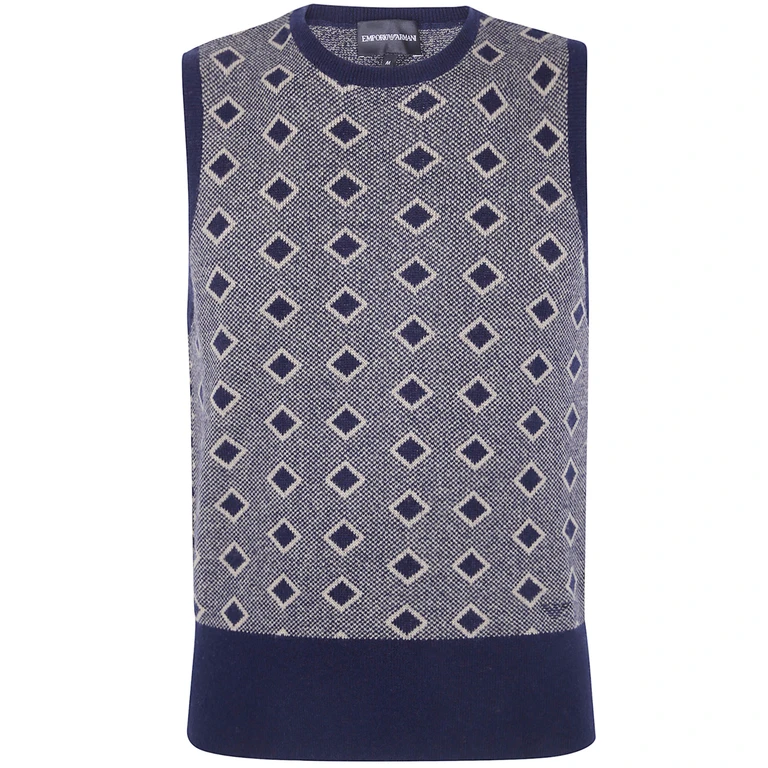 EMPORIO ARMANI Sweater Vest V Neck "Rumble Dark Navy"