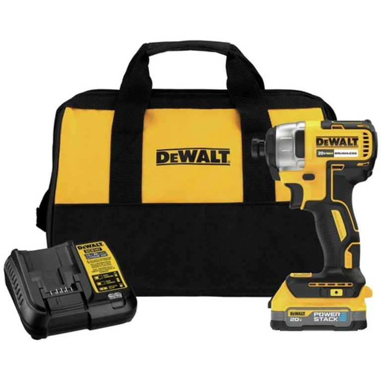 DCF787E1 20V MAX Brushless Lithium-Ion 1/4 in. Cordless Impact Driver Kit with POWERSTACK Compact Battery (1.7 Ah)