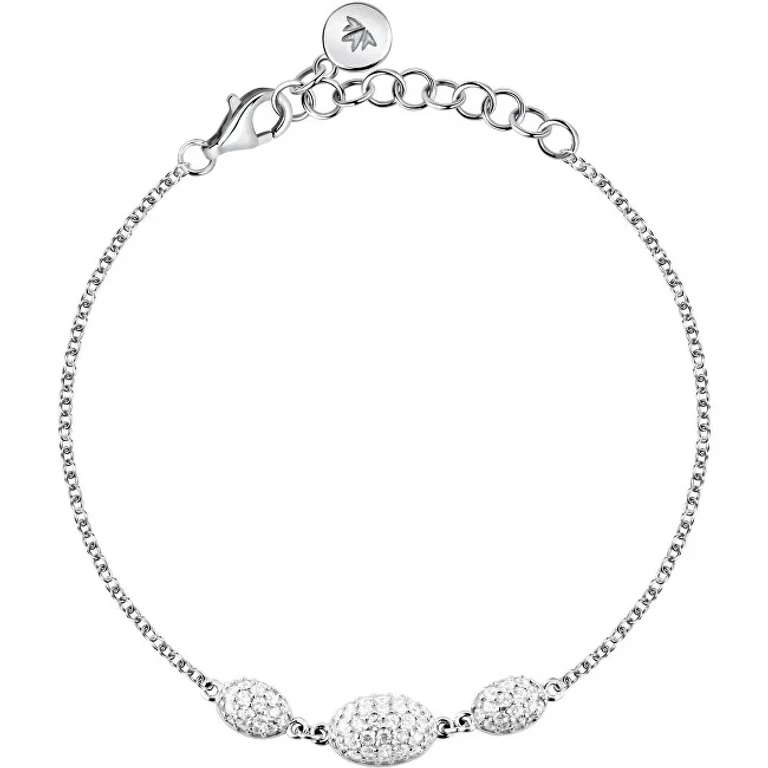 Silver Bracelet with Cubic Zirconia Pave` Sazb11
