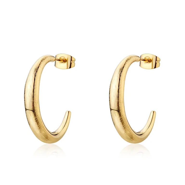 Circular Earrings Plated in Solid Gold Shk123