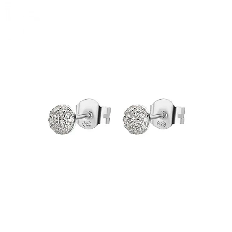 Silver Stud Earrings With White Cubic Zirconia Rzbi68