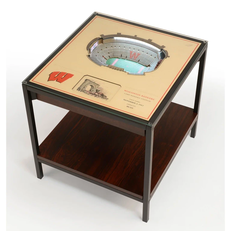 NCAA 25-Layer StadiumViews Lighted End Table - Wisconsin Badgers:- Wisconsin Badgers