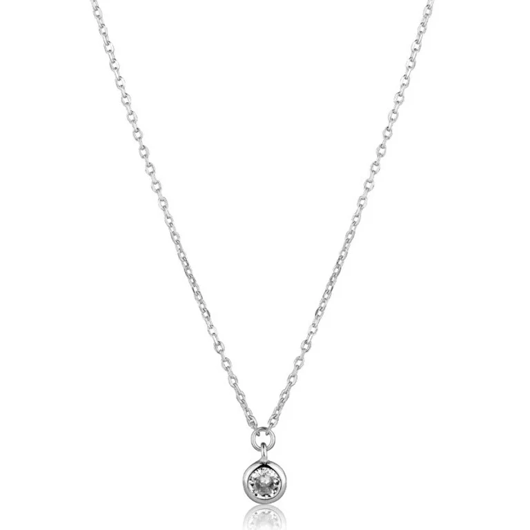 Silver Necklace With Transparent Zircon Svln0588Xh2Bi05