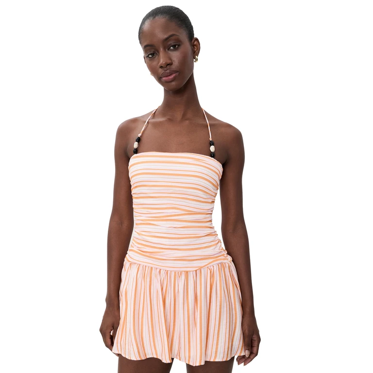 Marianna Mini Dress Pink/Orange Stripe XL