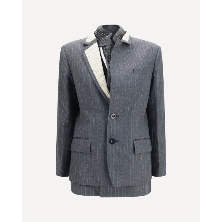 Pinstripe single breasted Jacket Female 3