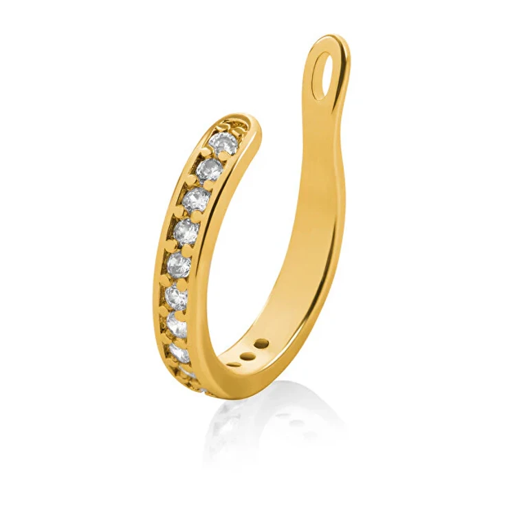 Elegante Single Gold-Plated Earring with Crystals