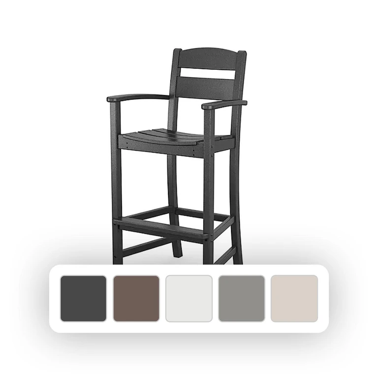 Gulf Shores Bar Arm Chair (White):- White