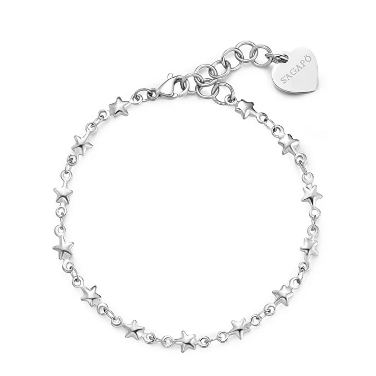 Thick Steel Bracelet With Star Shk94