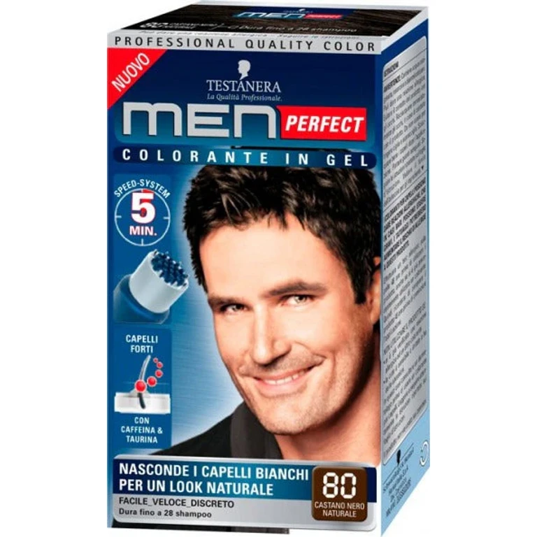 Ammonia-Free Gel Hair Dye Men Perfect No. 80 Natural Black Brown