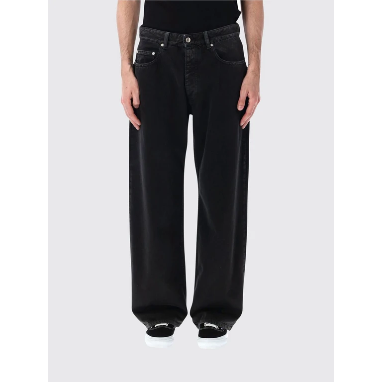 Wide Jeans in Cotton Denim (PT2056BLACK)