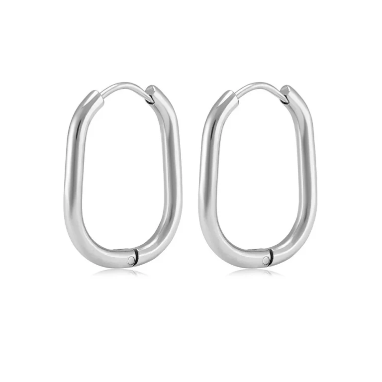 Oval Earrings in Steel Without Tempo Vaajde201253-2-S