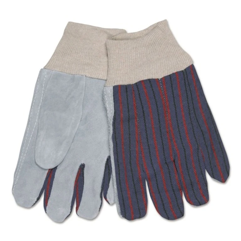 1040 Leather Palm Glove - Larger Gray/White (1-Dozen)