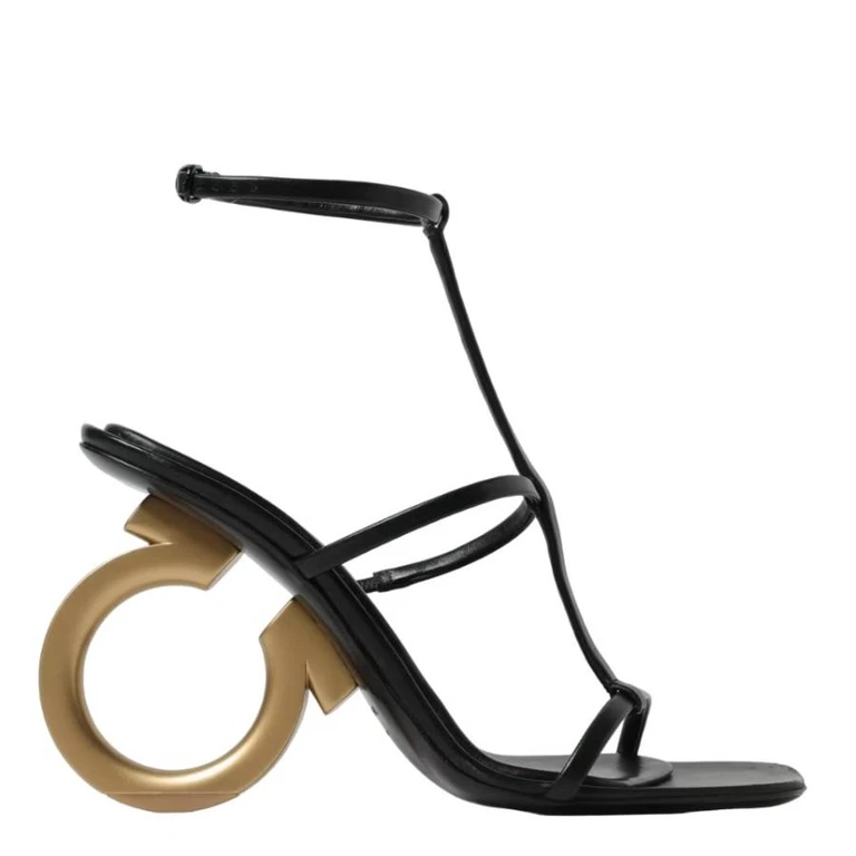 Ladies Black Nappa Elina Gancini Sandals