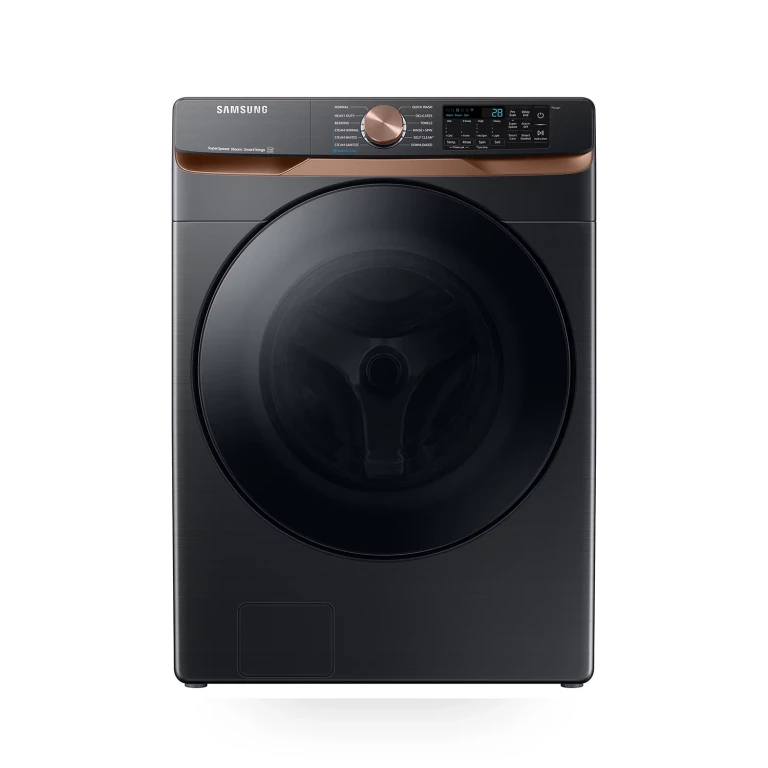 5.0 cu. ft. Extra Large Capacity Smart Front Load Washer with Super Speed Wash and Steam (Brushed Black):