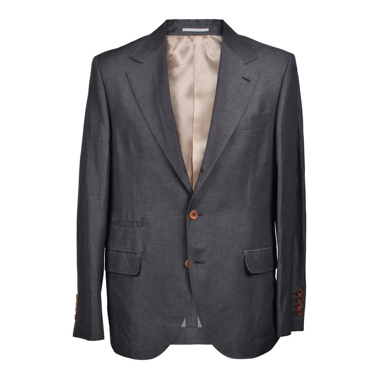 Gray Wool Linen Blend Suit