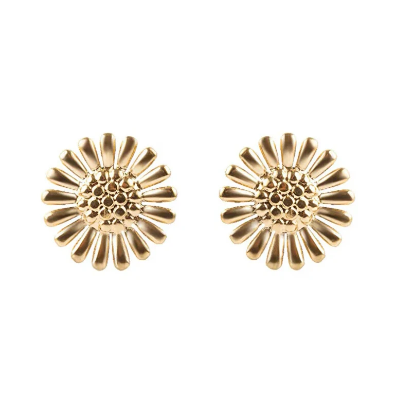 Flower-Shaped Earrings Gold Plated Lorania Gold Ewe250291G