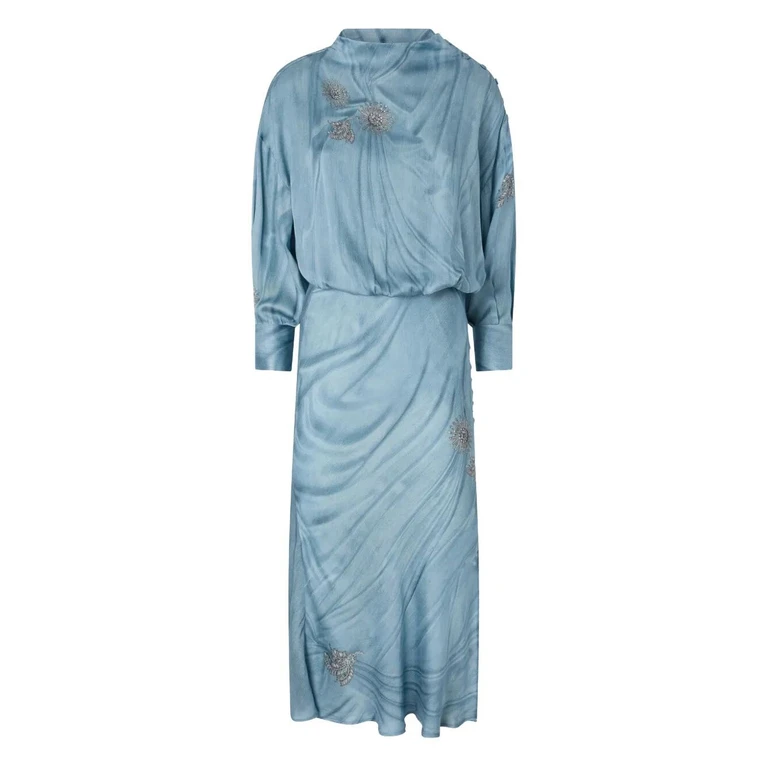 Robe Au Genou - Bleu