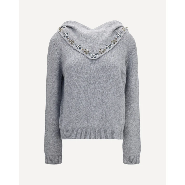 Sweater with integrated scarf Female 42