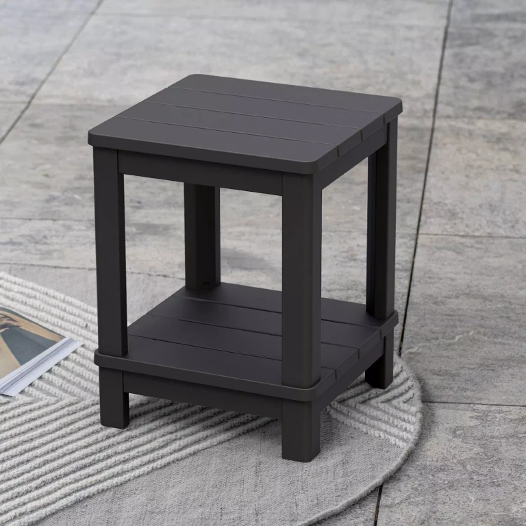 Deluxe Side Table with Shelf:- Graphite Gray