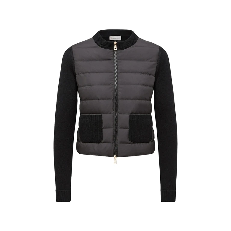 Quilted-panel Knit Cardigan
