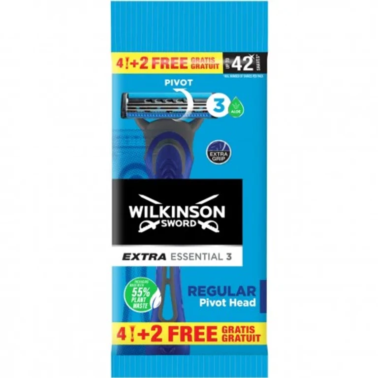 Extra Essential 3 Regular Pivot Razor 4+2 Pieces