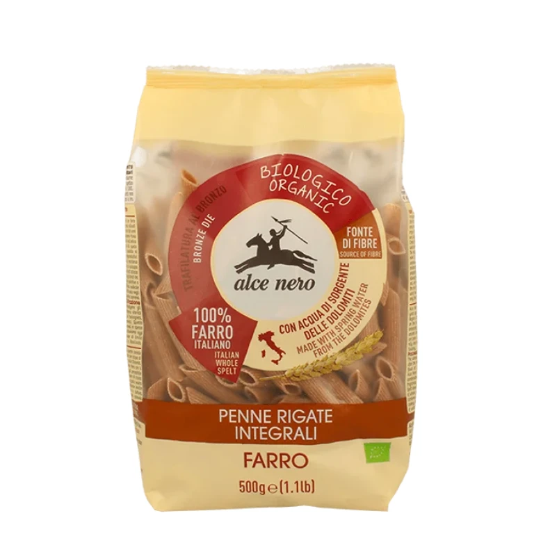 spa Organic Wholemeal Spelt Penne Rigate Alce Nero 500g