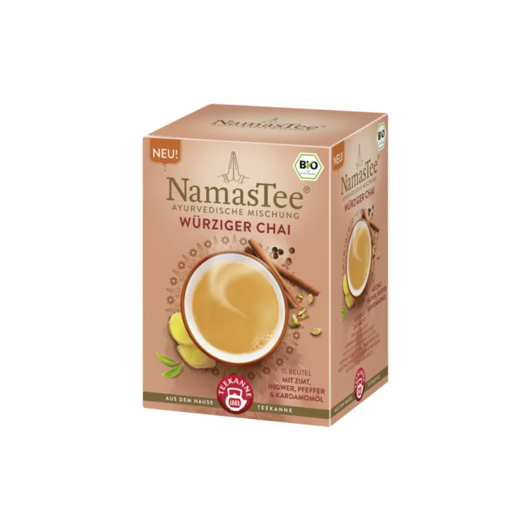 NamasTee - Organic Spicy Chai Herbal Tea, 15 Double Chamber Tea Bags (30g)