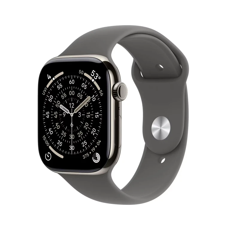 Watch Series 11 GPS + Cellular 46mm Titanium Case:- Natural, Sport Band - S/M
