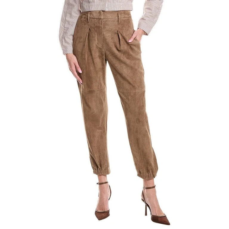 Wobrown Leather Tapered Trousers