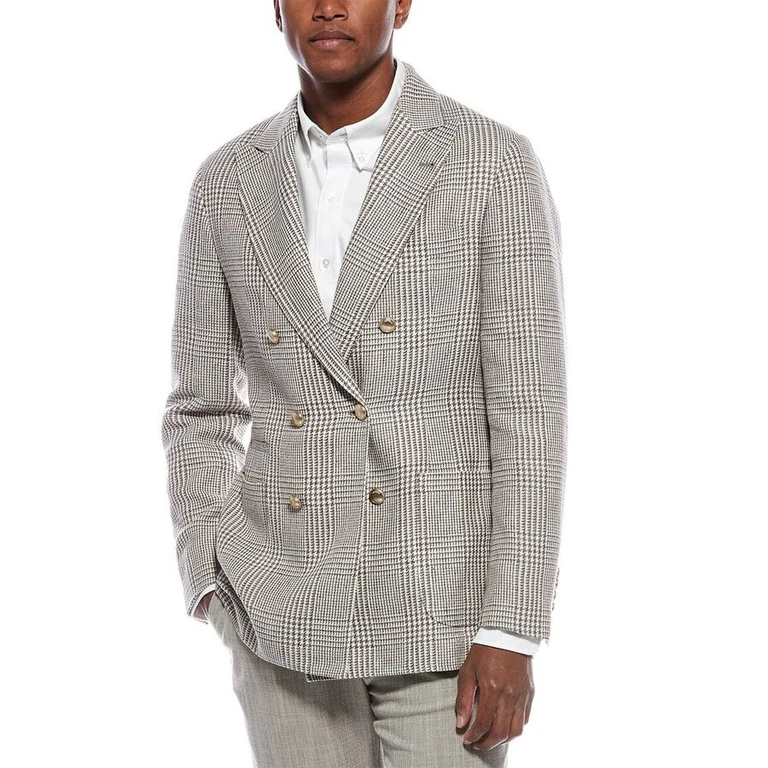 Cigar Grey Deconstructed Linen Blazer