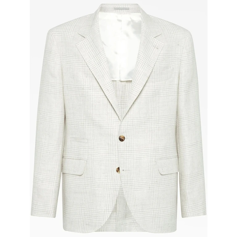 Ivory Linen Wool Blend Blazer