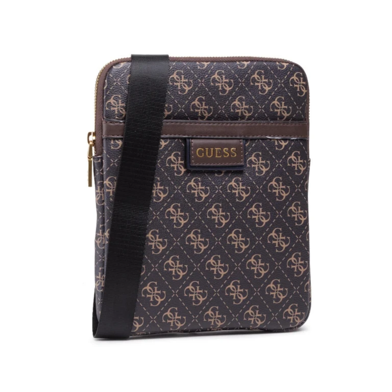 , Vezzola, Fabric Shoulder Bag, Dark Brown, 19 x 24 x 2 cm, Men's