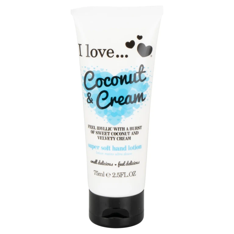 , I Love..., Moisturizing, Hand Lotion, Coconut and Cream, 75 ml