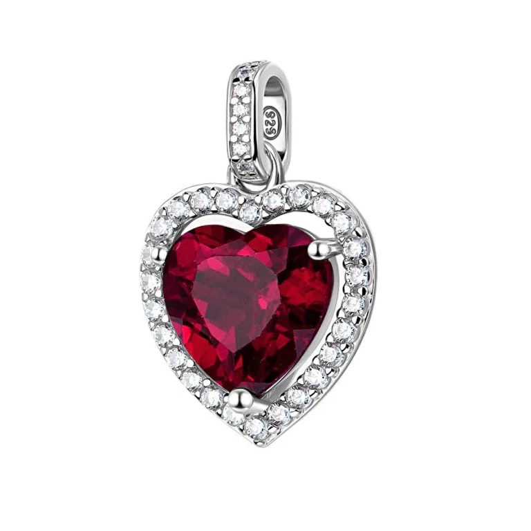 Heart-Shaped Silver Pendant Passion Ruby Fpr141