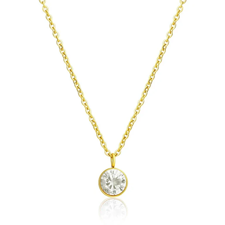 Elegante Gold Plated Necklace With Zircon Sssn0063Xg1Go45
