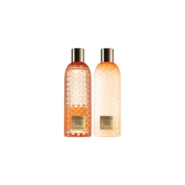 Set Vivian Gray: Gemstone Neroli & Amber Shower Gel for all skin types 300 ml + Gemstone Neroli & Amber Moisturizing Body Lotion 300 ml