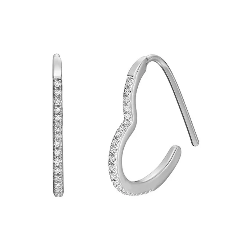 Romantic Heart Earrings With Crystals Ja7230040