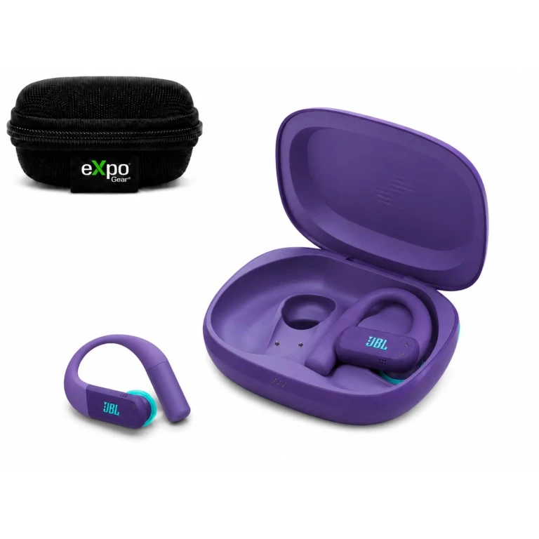 Endurance Peak 4 True Wireless Noise Cancelling Sport Earbuds with Case Purple (Bundle)