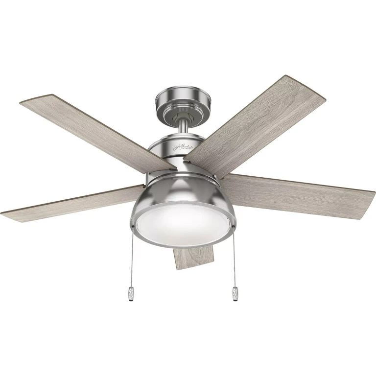 Hunter 44 inch Lilliput Brushed Nickel Ceiling Fan with LED Light Kit and Pull Chain, Nickel:- Brushed Nickel