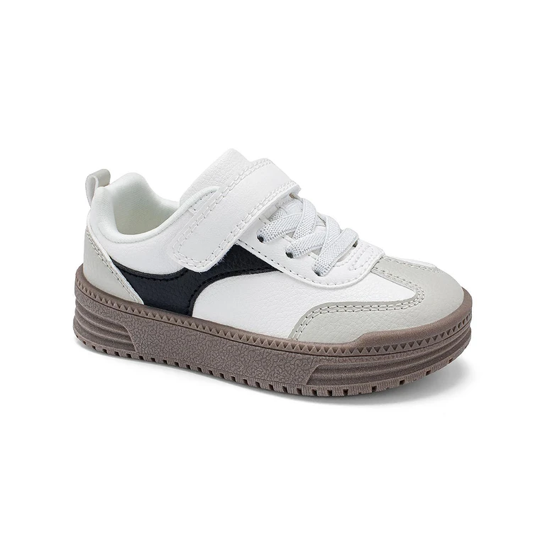 TODDLER BOYS SNEAKER - WHITE/BLACK 8:- 8T, White/Black