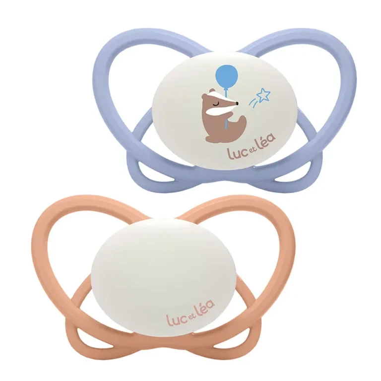 Light Lea Physiological Silicone Pacifiers Without Rings Night from 6 to 18 Months x2
