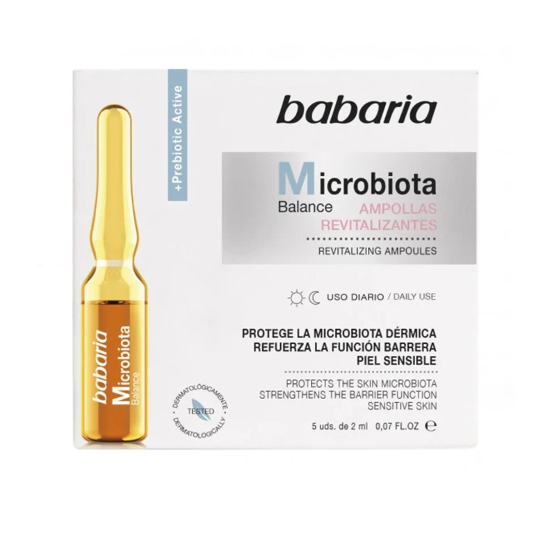 Revitalizing ampoules Babaria Microbiota Balance treatment for sensitive skin, daily use, 5 units