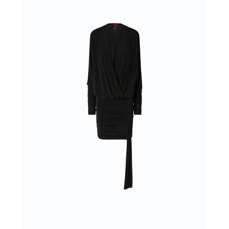 Robe courte à fronces avec lien - XS