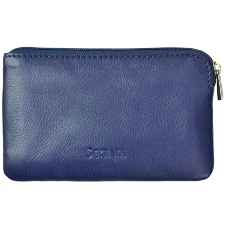 Unique Leather Mini Wallet-Keychain 7289 blue
