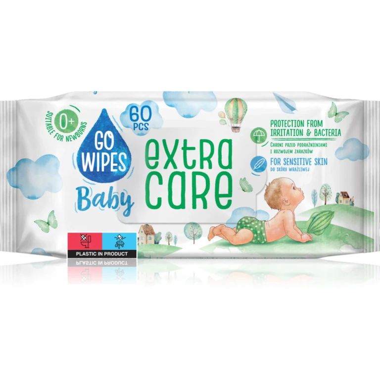 Extra Care Baby Wet Cleansing Wipes For Sensitive Skin 0+ 60 Pcs