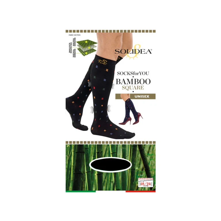 Solidea Socks For You Bamboo Square Knee Highs 18 24 mmHg 3L Grey