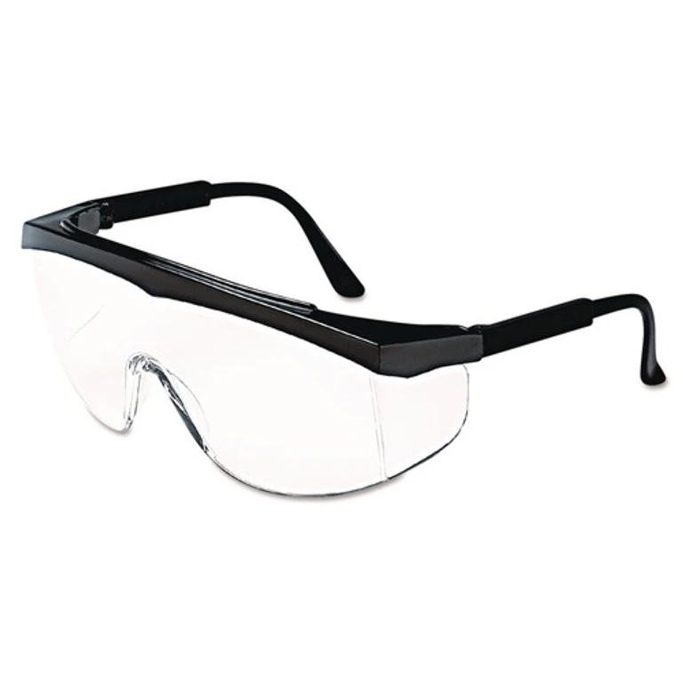 SS110 Stratos Safety Glasses - Black Frame Clear Lens (12/Box)