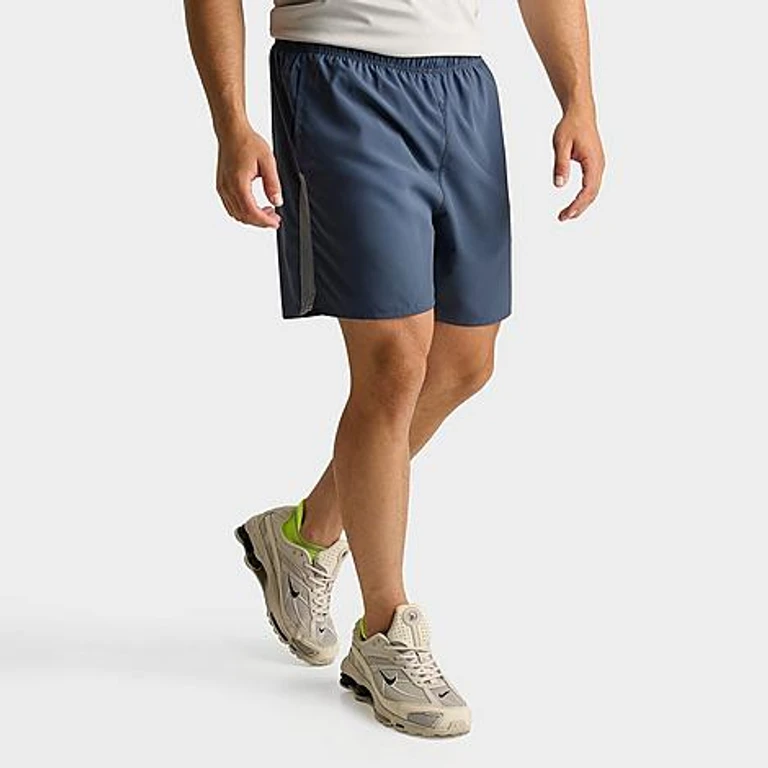 Nike Men's Dri-FIT Challenger Brief-Lined 7" Running Shorts in Thunder Blue/Smoke Grey Size: Small