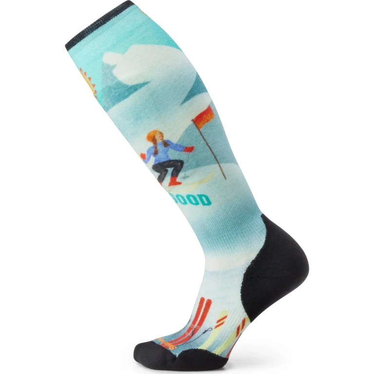 Ski Targeted Cushion Snow Bunny Print OTC Socks - Women's