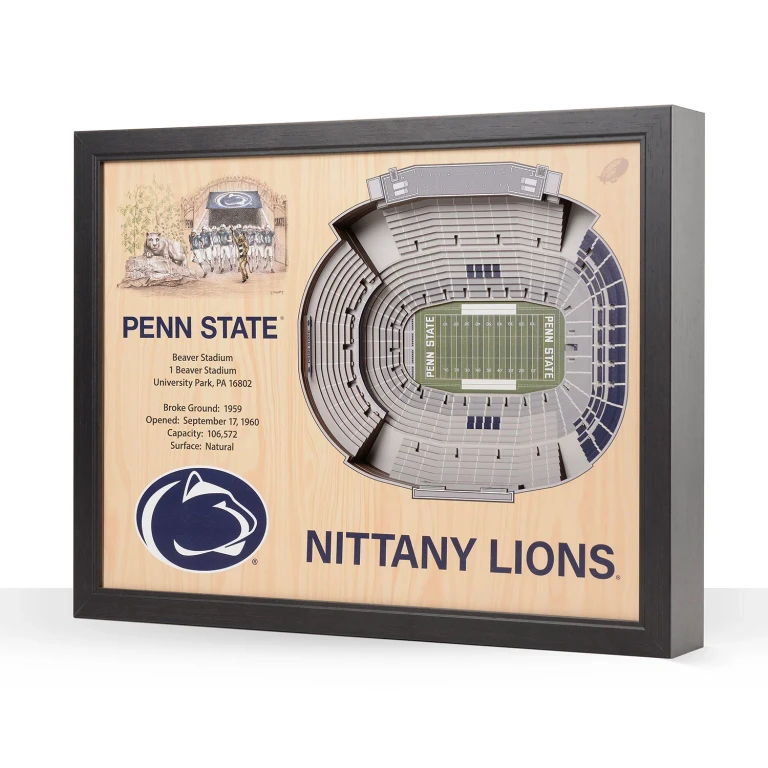 Penn State Nittany Lions 25-Layer Football Stadium View 3D Wall Art